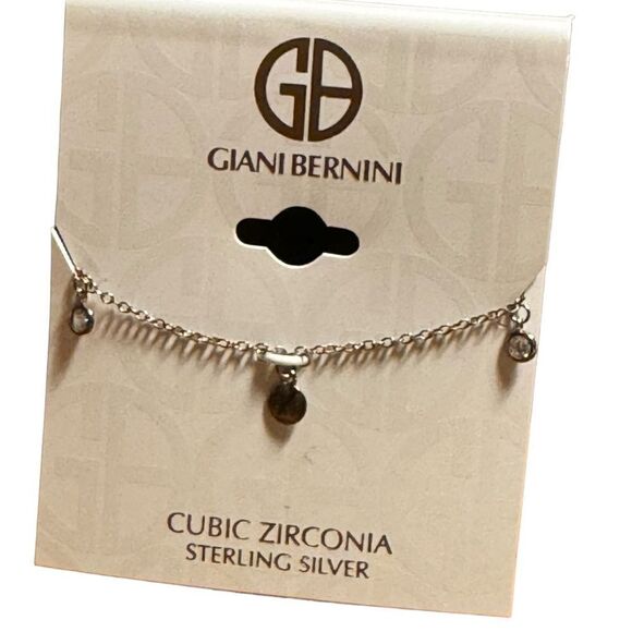 NWT Giani Bernini CZDangle Disc Statement Necklace in Sterling Silver - Picture 2 of 3